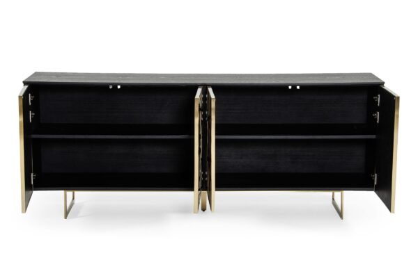 Mueble Modrest Kilson - Buffet moderno de roble
  negro y dorado champán – Envíos a todo México | FurnitureMX