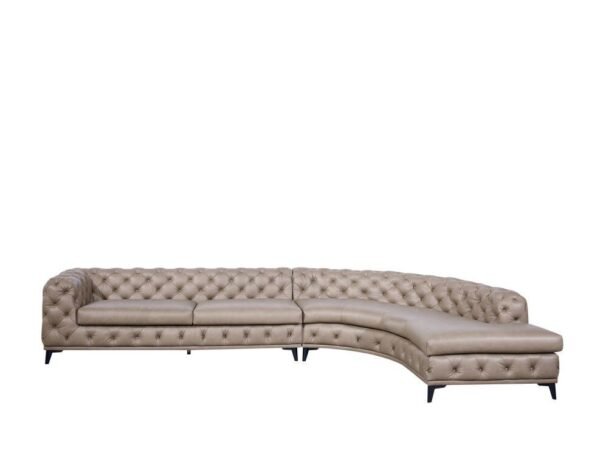 Sala DIvani Casa Kohl - Sofá seccional
  contemporáneo de forma curvada RAF color canela con chaise – Envíos a todo
  México | FurnitureMX