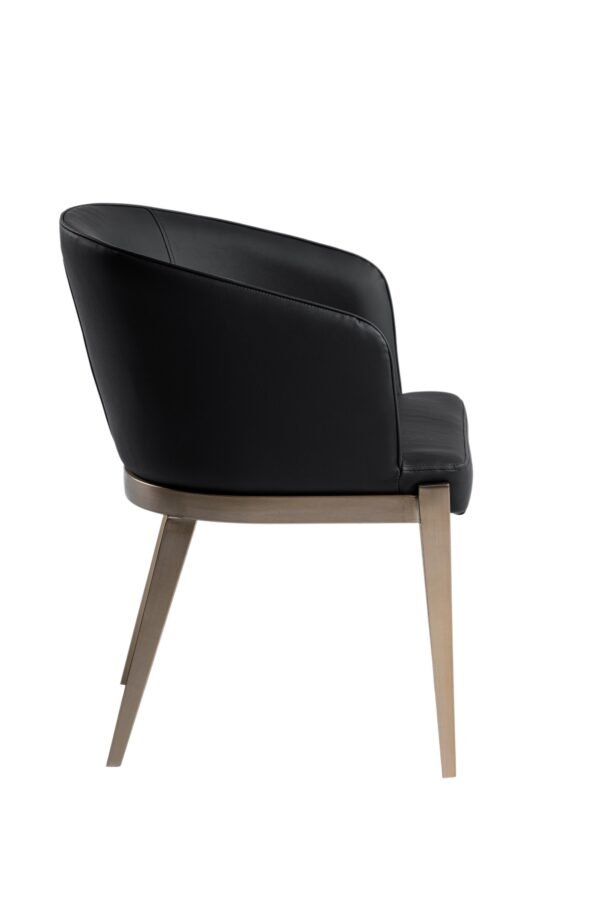 Mueble Modrest Kravitz - Silla de comedor moderna
  de cuero vegano gris oscuro + latón antiguo – Envíos a todo México |
  FurnitureMX
