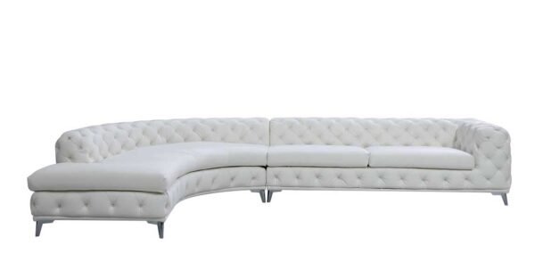 Sala DIvani Casa Kohl - Sofá seccional de forma
  curva LAF blanco contemporáneo con chaise – Envíos a todo México |
  FurnitureMX