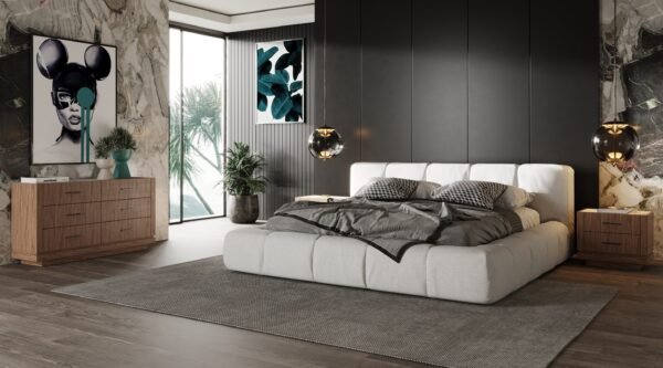 Mueble Modrest Lamont - Cama de tela moderna –
  Envíos a todo México | FurnitureMX