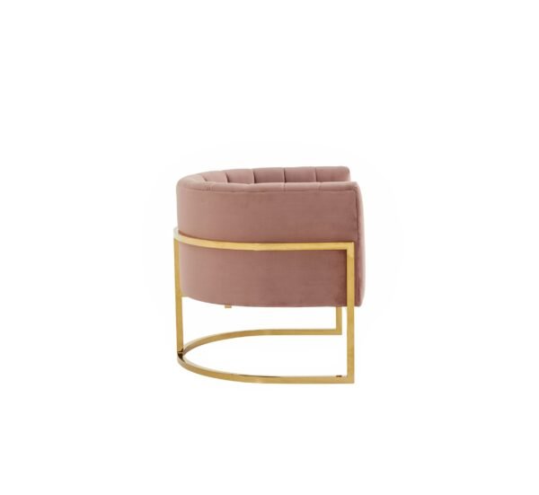 Mueble Modrest Landau - Silla decorativa moderna de
  terciopelo rosa y acero inoxidable dorado – Envíos a todo México |
  FurnitureMX