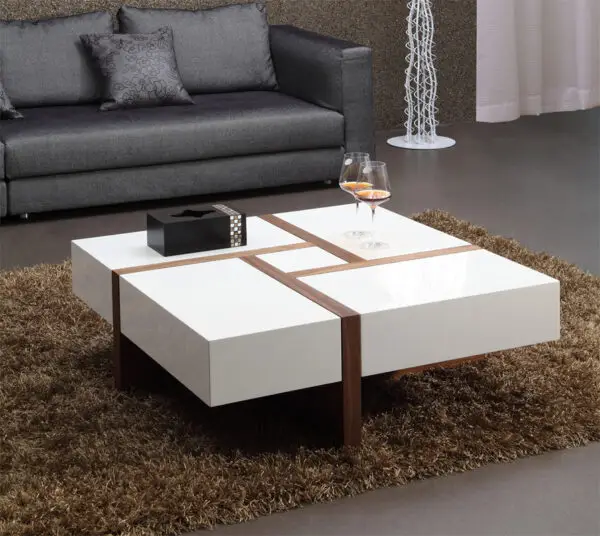 Mueble Mesa de centro cuadrada moderna Modrest
Makai en blanco y nogal – Envíos a todo México | FurnitureMX