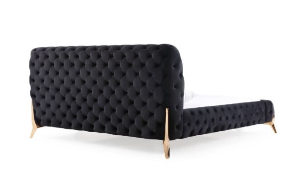 Mueble Modrest Legend - Cama moderna de terciopelo
  negro y oro rosa – Envíos a todo México | FurnitureMX