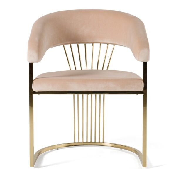 Mueble Modrest Linda - Silla de comedor moderna de
  terciopelo beige y dorado – Envíos a todo México | FurnitureMX