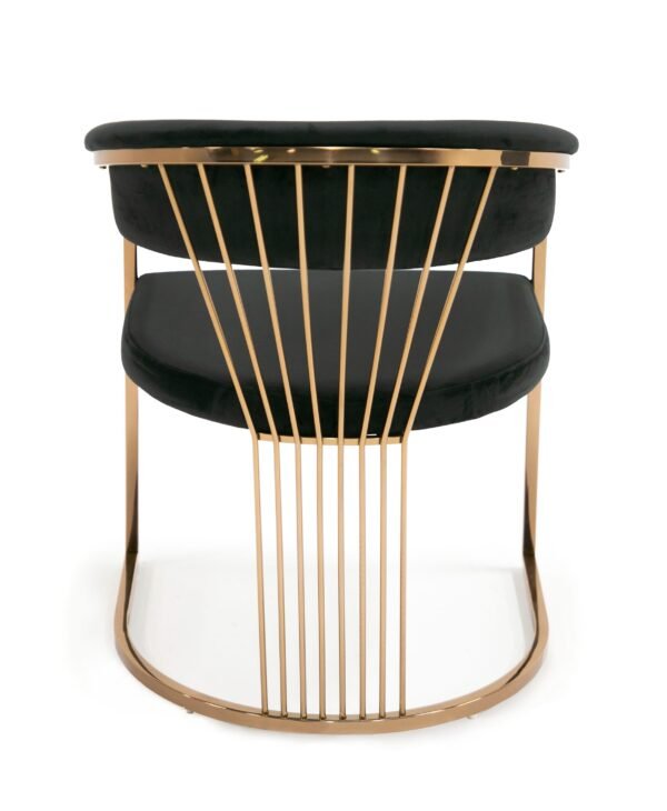 Mueble Modrest Linda - Silla de comedor moderna de
  terciopelo negro y oro rosa – Envíos a todo México | FurnitureMX
