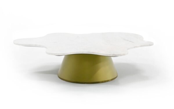 Mueble Modrest Gabbro Low - Mesa de centro Glam de
  mármol blanco y dorado – Envíos a todo México | FurnitureMX
