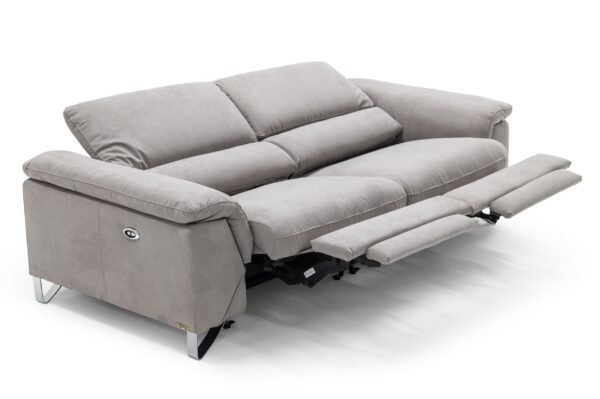 Sala Divani Casa Maine - Sofá moderno de tela gris
  claro con sillones reclinables eléctricos – Envíos a todo México |
  FurnitureMX
