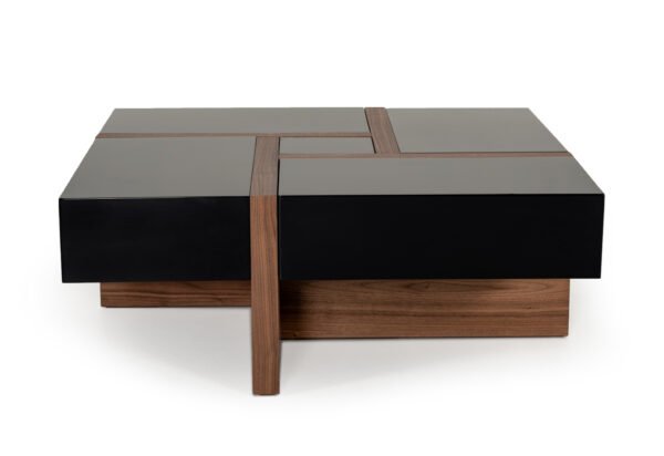 Mueble Mesa de centro moderna Modrest Makai en
  negro y nogal – Envíos a todo México | FurnitureMX
