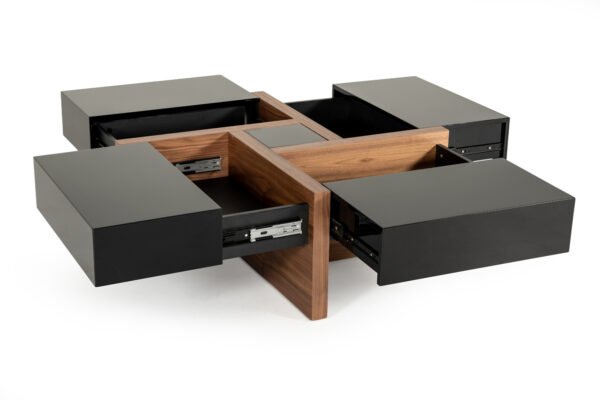 Mueble Mesa de centro moderna Modrest Makai en
  negro y nogal – Envíos a todo México | FurnitureMX