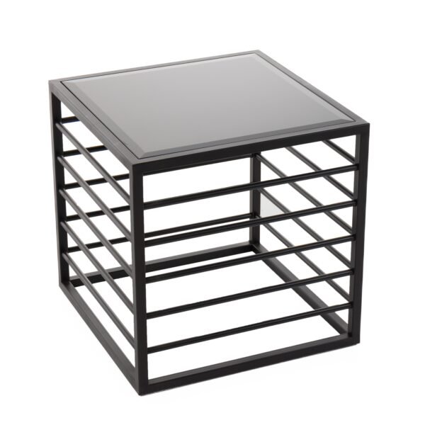 Mueble Modrest Malvo - Mesa auxiliar moderna negra
  + cristal – Envíos a todo México | FurnitureMX