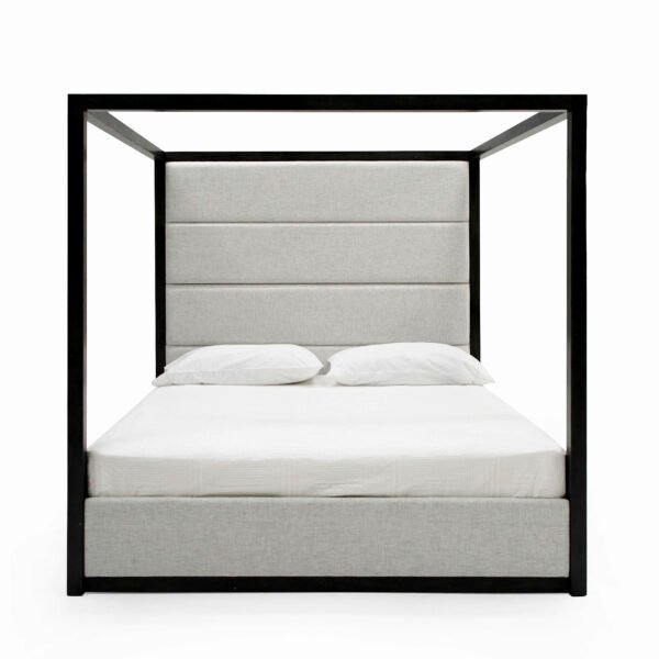 Mueble Modrest Manhattan - Cama gris con dosel
  contemporáneo - tamaño queen – Envíos a todo México | FurnitureMX
