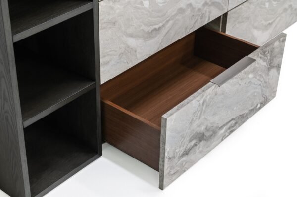 Cómoda Nova Domus Maranello - Cómoda moderna con
  lavado gris y mármol sintético – Envíos a todo México | FurnitureMX