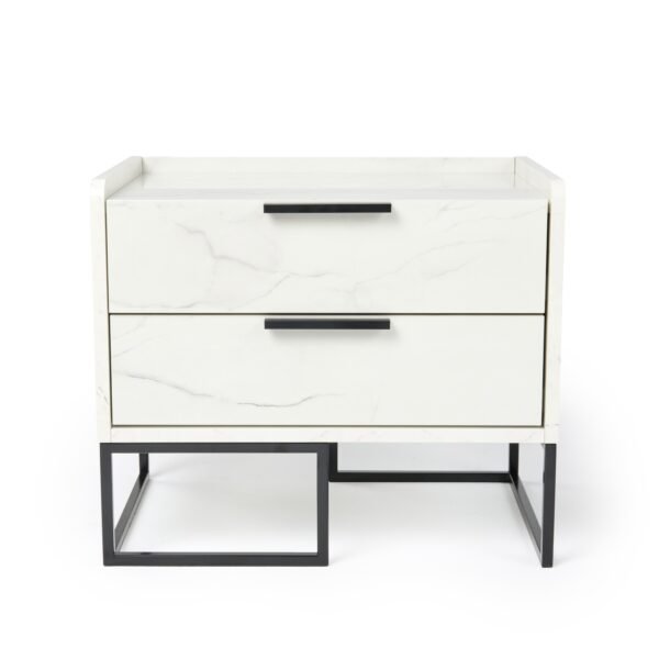 Mueble Nova Domus Marbella - Mesita de noche
  italiana moderna de mármol blanco – Envíos a todo México | FurnitureMX