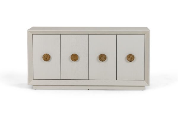 Mueble Modrest Marjorie - Buffet moderno en color
  crema y oro cepillado – Envíos a todo México | FurnitureMX