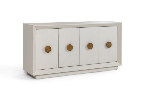 Mueble Modrest Marjorie - Buffet moderno en color
  crema y oro cepillado – Envíos a todo México | FurnitureMX
