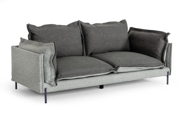 Sala Divani Casa Mars - Sofá moderno de tela gris y
  gris oscuro – Envíos a todo México | FurnitureMX