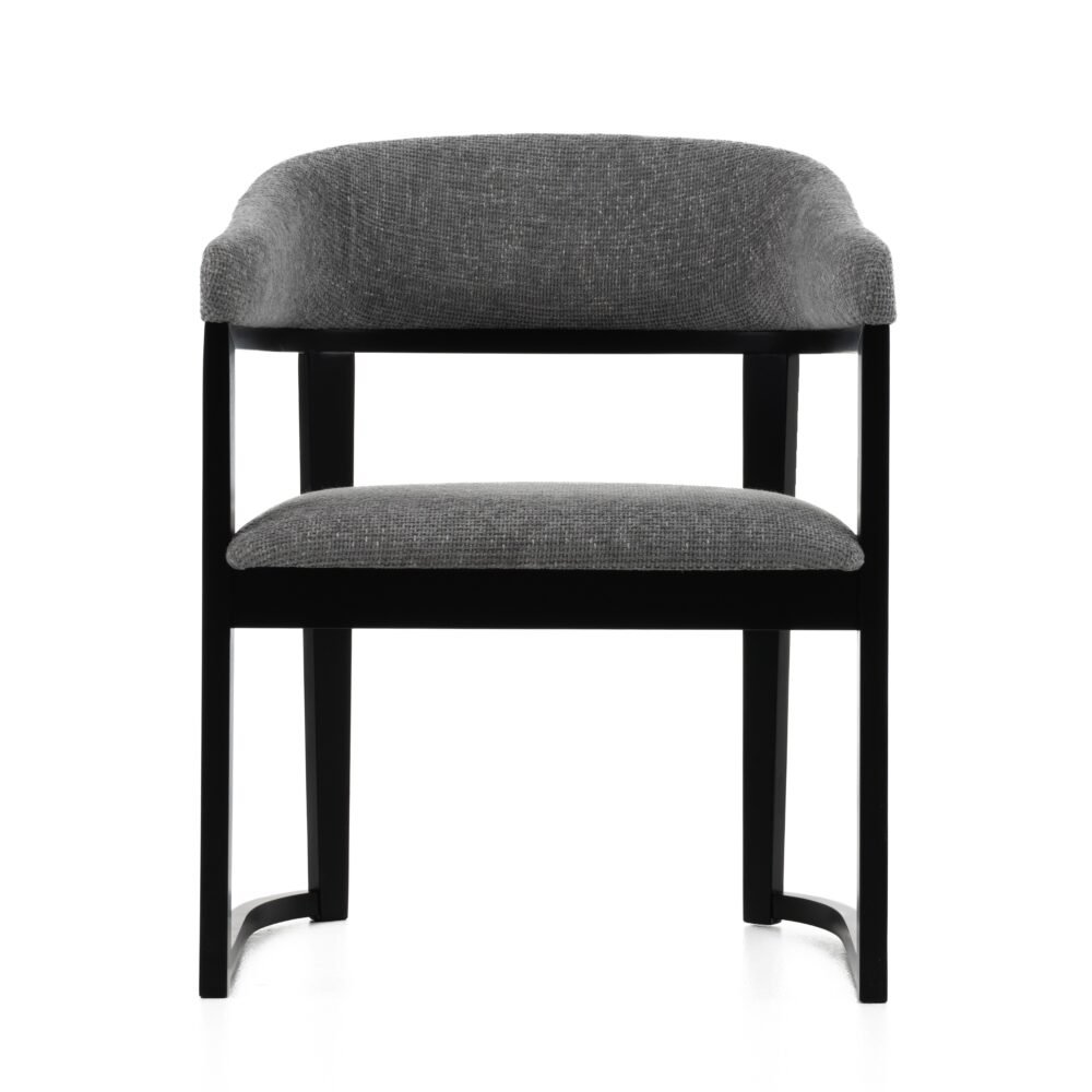 Modrest Maury – Tela gris moderna + Silla de comedor negra