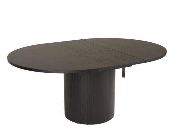 Mesa de comedor Modrest Miami - Mesa de comedor
  redonda moderna de roble negro con extensión – Envíos a todo México |
  FurnitureMX