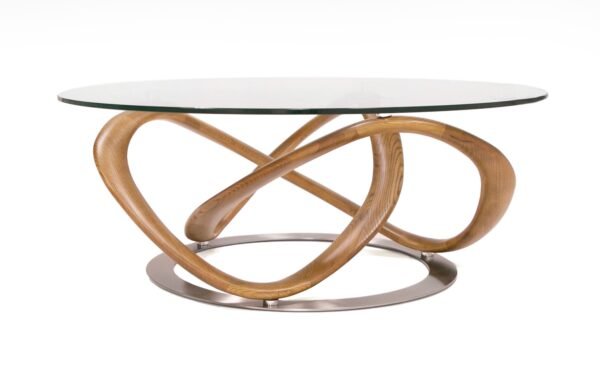 Mueble Modrest Michele - Mesa de centro moderna de
  cristal + nogal – Envíos a todo México | FurnitureMX