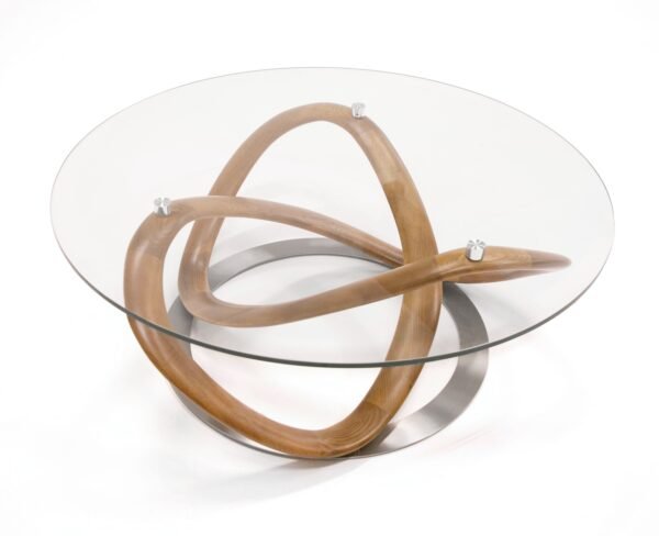 Mueble Modrest Michele - Mesa de centro moderna de
  cristal + nogal – Envíos a todo México | FurnitureMX