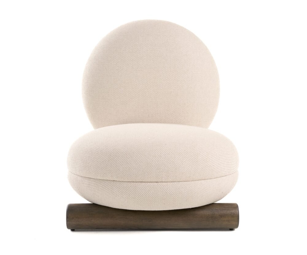 Modrest Minto – Silla decorativa contemporánea de tela color blanquecino