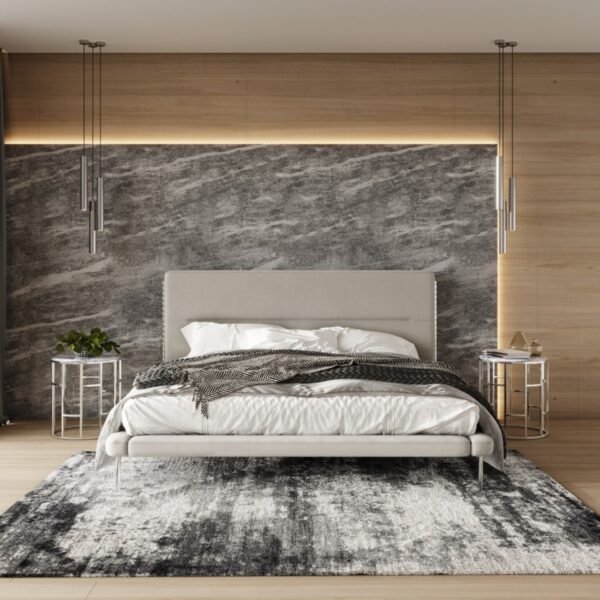 Mueble Modrest Bergeron - Cama contemporánea de
  tela tejida color crema – Envíos a todo México | FurnitureMX