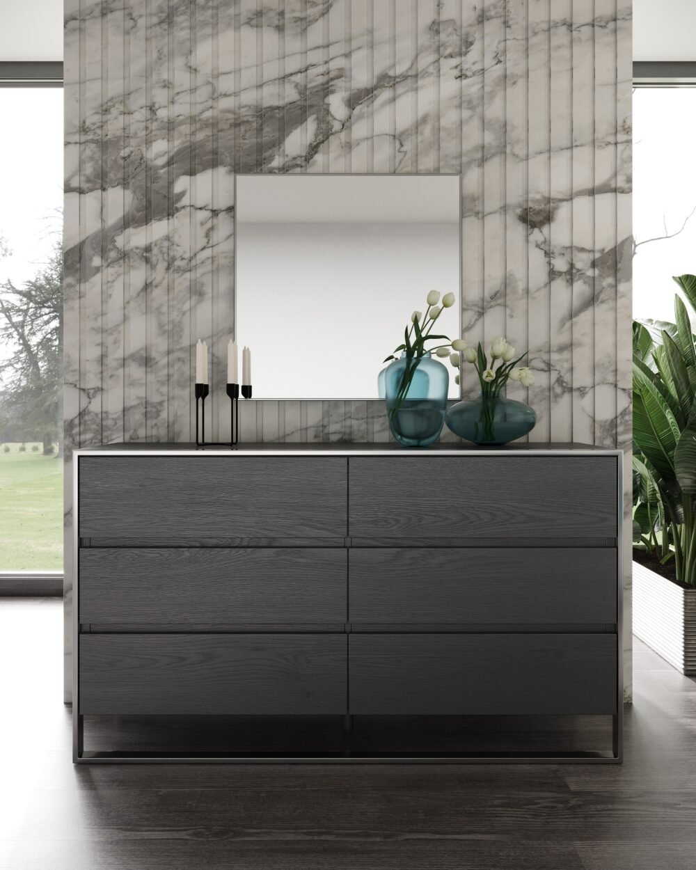 Modrest Jolene – Espejo gris moderno