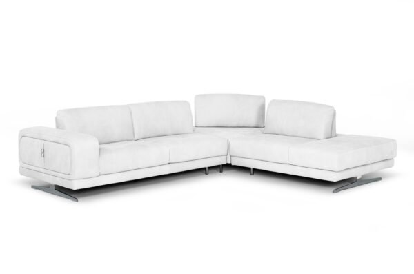 Sala Lamod Italia Mood - Sofá seccional italiano de
  cuero blanco con orientación derecha – Envíos a todo México | FurnitureMX