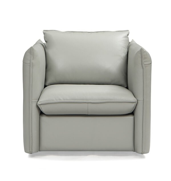 Mueble Divani Casa Tamworth Silla giratoria moderna
  de cuero gris – Envíos a todo México | FurnitureMX