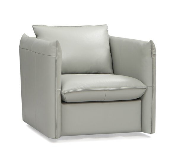 Mueble Divani Casa Tamworth Silla giratoria moderna
  de cuero gris – Envíos a todo México | FurnitureMX