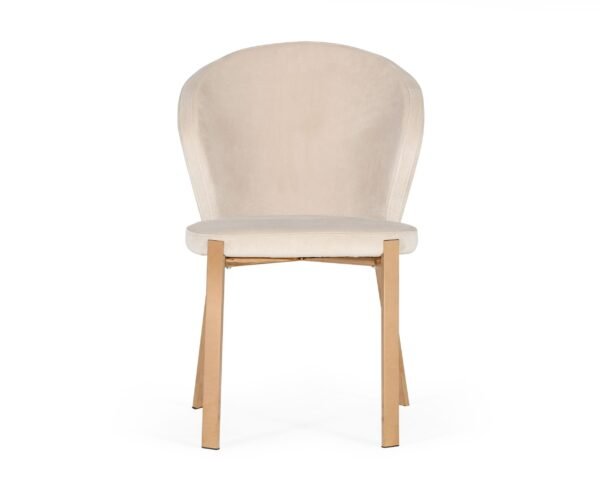 Mueble Modrest Nadia - Silla de comedor moderna de
  terciopelo beige y oro rosa (juego de 2) – Envíos a todo México | FurnitureMX