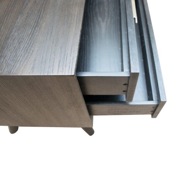 Mueble Mesita de noche moderna Modrest Novak de
  roble oscuro – Envíos a todo México | FurnitureMX