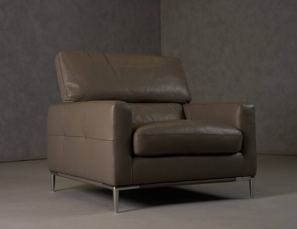 Mueble Divani Casa Natalia - Silla moderna de cuero
  gris oscuro – Envíos a todo México | FurnitureMX
