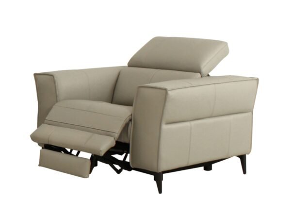 Mueble Divani Casa Nella - Sillón moderno de cuero
  gris claro con sillón reclinable eléctrico – Envíos a todo México |
  FurnitureMX