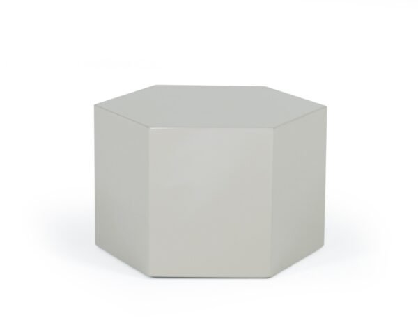 Mueble Modrest Newmont - Mesa auxiliar pequeña gris
  claro de alto brillo – Envíos a todo México | FurnitureMX