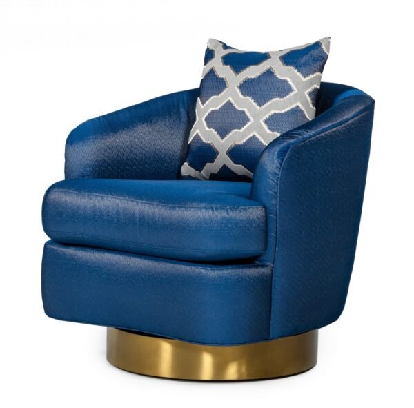 Mueble Modrest Niagra - Silla decorativa de tela
  azul y dorada Glam – Envíos a todo México | FurnitureMX