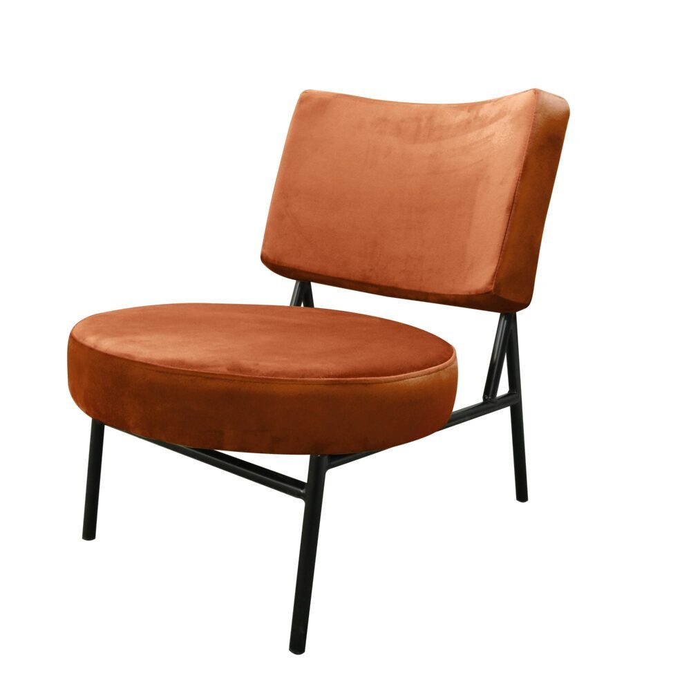 Modrest Sami – Silla decorativa moderna de terciopelo naranja