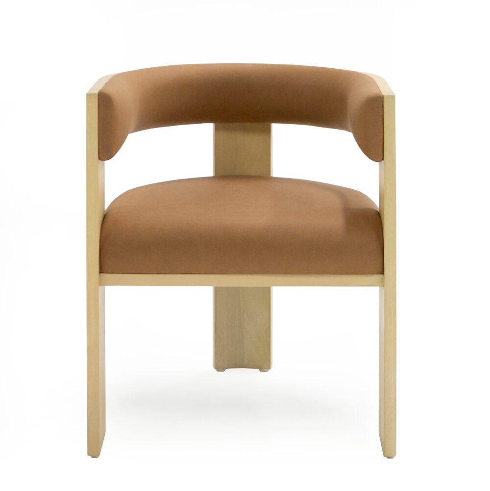 Nova Domus Osaka – Silla de comedor moderna de fresno natural + tela oxidada