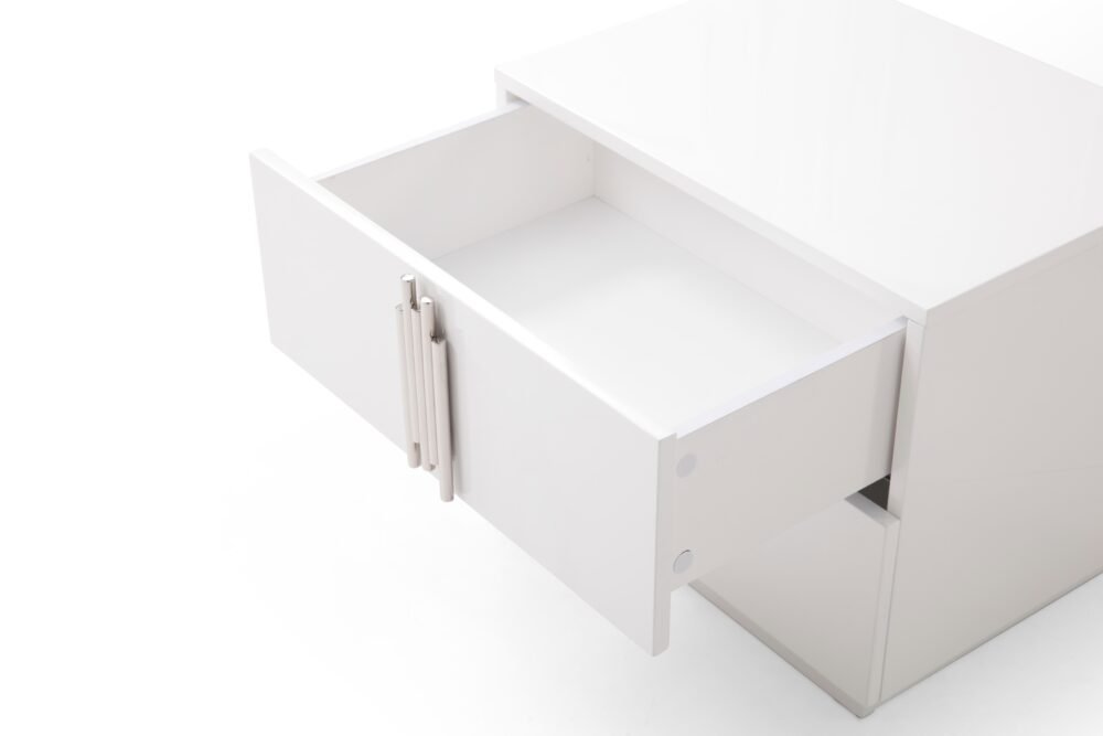 Modrest Token – Juego de dormitorio moderno blanco + acero inoxidable