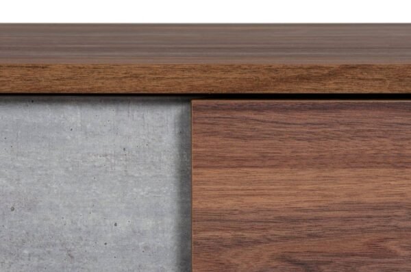 Mueble Nova Domus Palermo - Mesita de noche
  italiana moderna de imitación de hormigón y nogal – Envíos a todo México |
  FurnitureMX