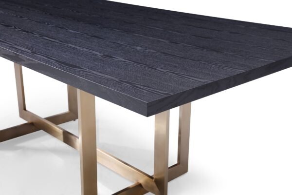 Mesa de comedor Modrest Pike - Mesa de comedor
  moderna de fresno negro y latón – Envíos a todo México | FurnitureMX