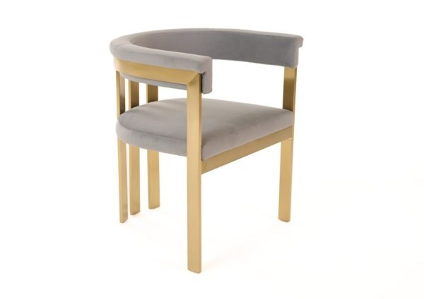 Mueble Modrest Pontiac - Silla de comedor moderna
  de terciopelo gris + champán dorado – Envíos a todo México | FurnitureMX