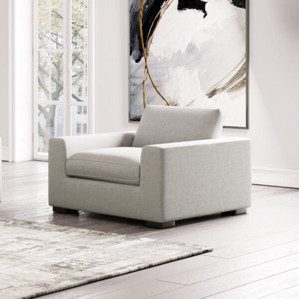 Mueble Divani Casa Poppy - Sillón moderno de tela
  blanca – Envíos a todo México | FurnitureMX