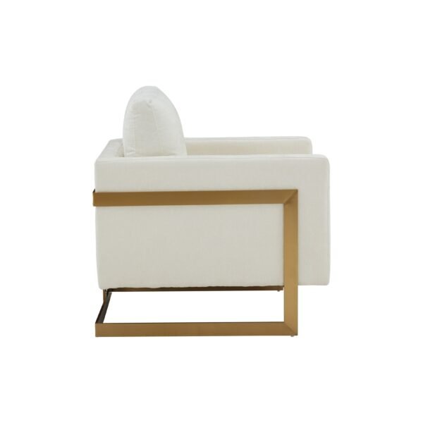 Mueble Modrest Prince - Silla decorativa
  contemporánea de tela color crema + dorado – Envíos a todo México |
  FurnitureMX