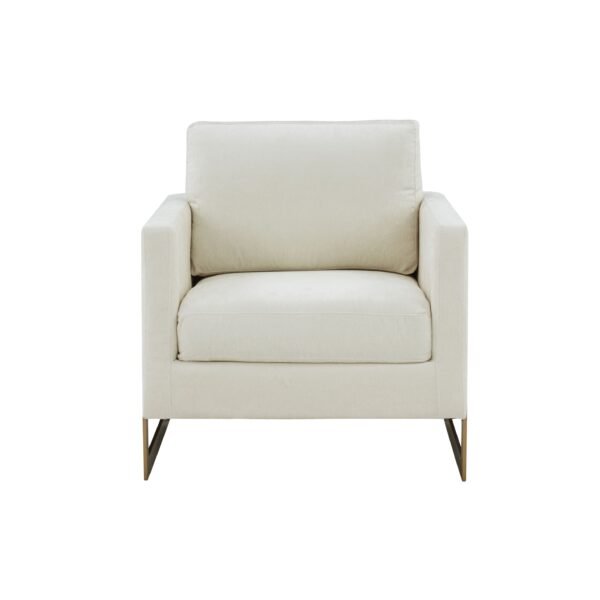 Mueble Modrest Prince - Silla decorativa
  contemporánea de tela color crema + dorado – Envíos a todo México |
  FurnitureMX