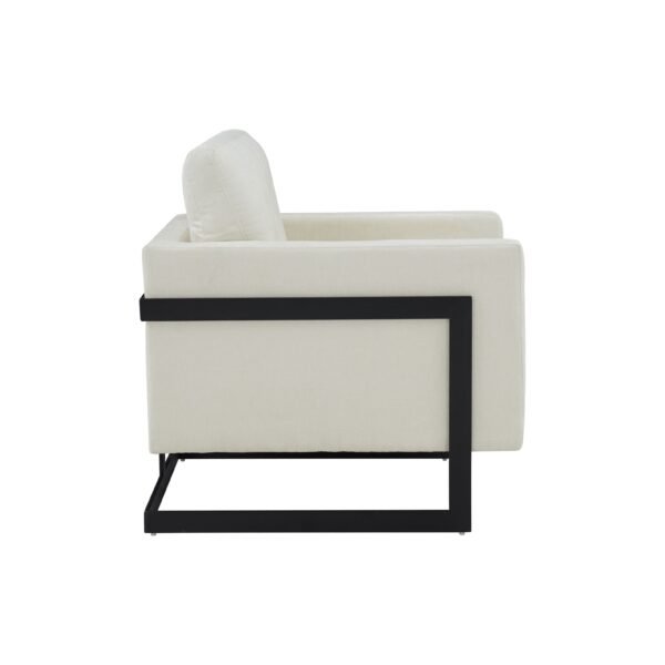Mueble Modrest Prince - Silla decorativa de tela
  contemporánea color crema + negro – Envíos a todo México | FurnitureMX