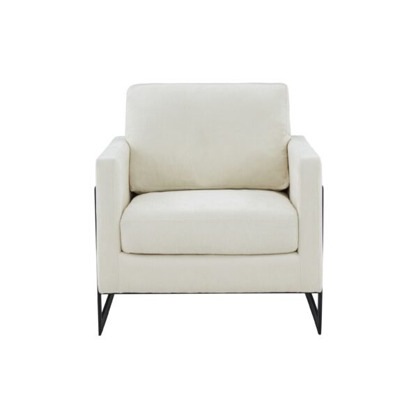 Mueble Modrest Prince - Silla decorativa de tela
  contemporánea color crema + negro – Envíos a todo México | FurnitureMX