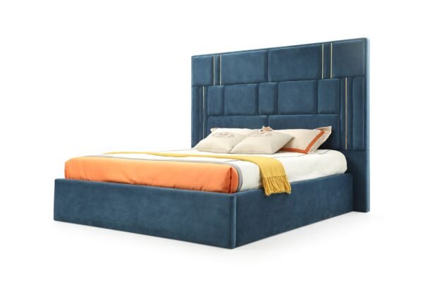 Mueble Modrest Adonis - Cama moderna de tela azul –
  Envíos a todo México | FurnitureMX