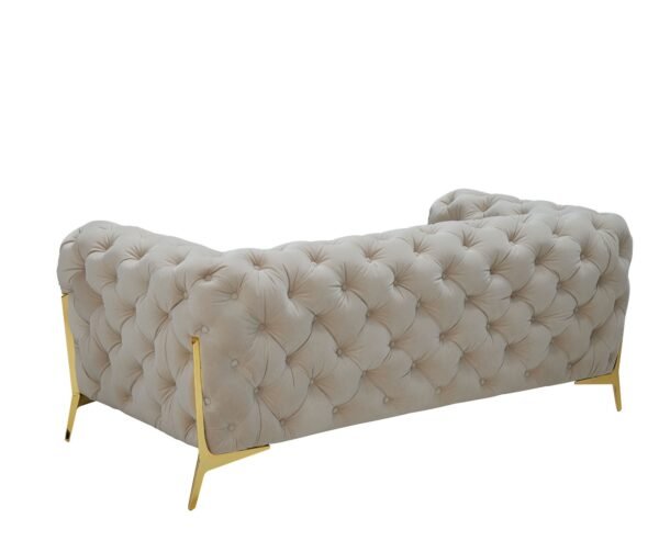 Mueble Divani Casa Quincey - Loveseat transicional
  de terciopelo beige – Envíos a todo México | FurnitureMX